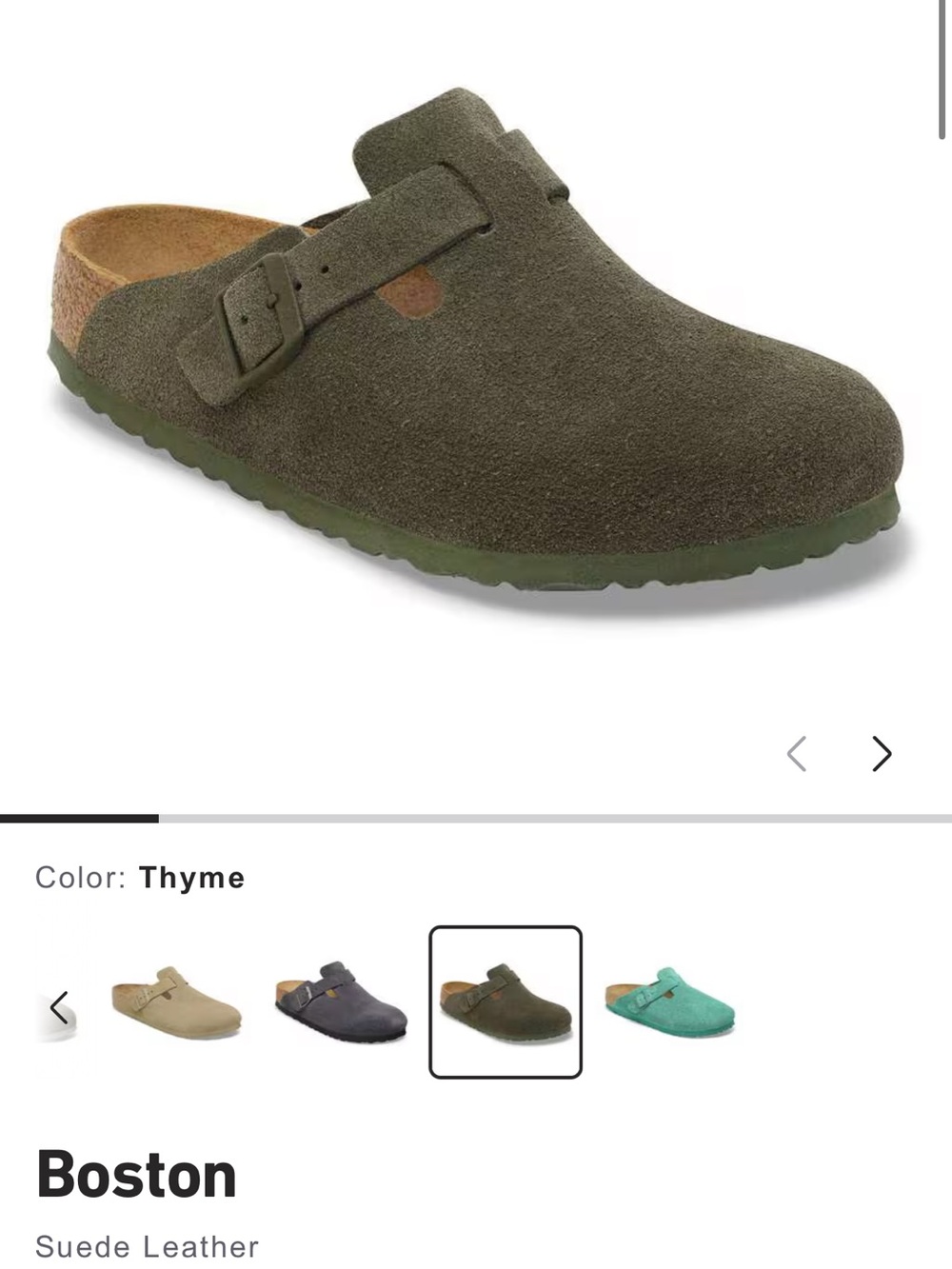 Boston Suede Clog - Thyme Green